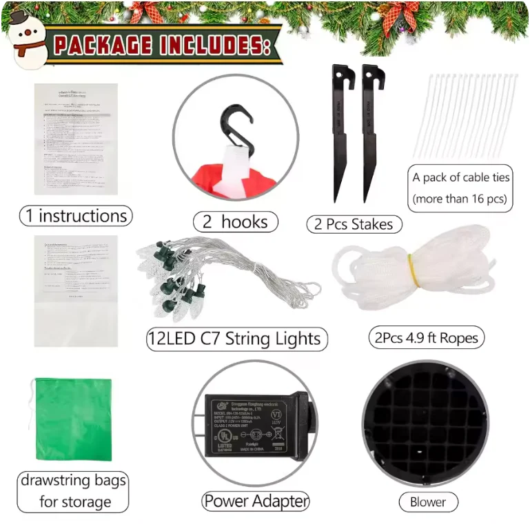 10FT Christmas Inflatable Beach Themed Ladder – LED Light-Up Blow-Up Display - Image 3