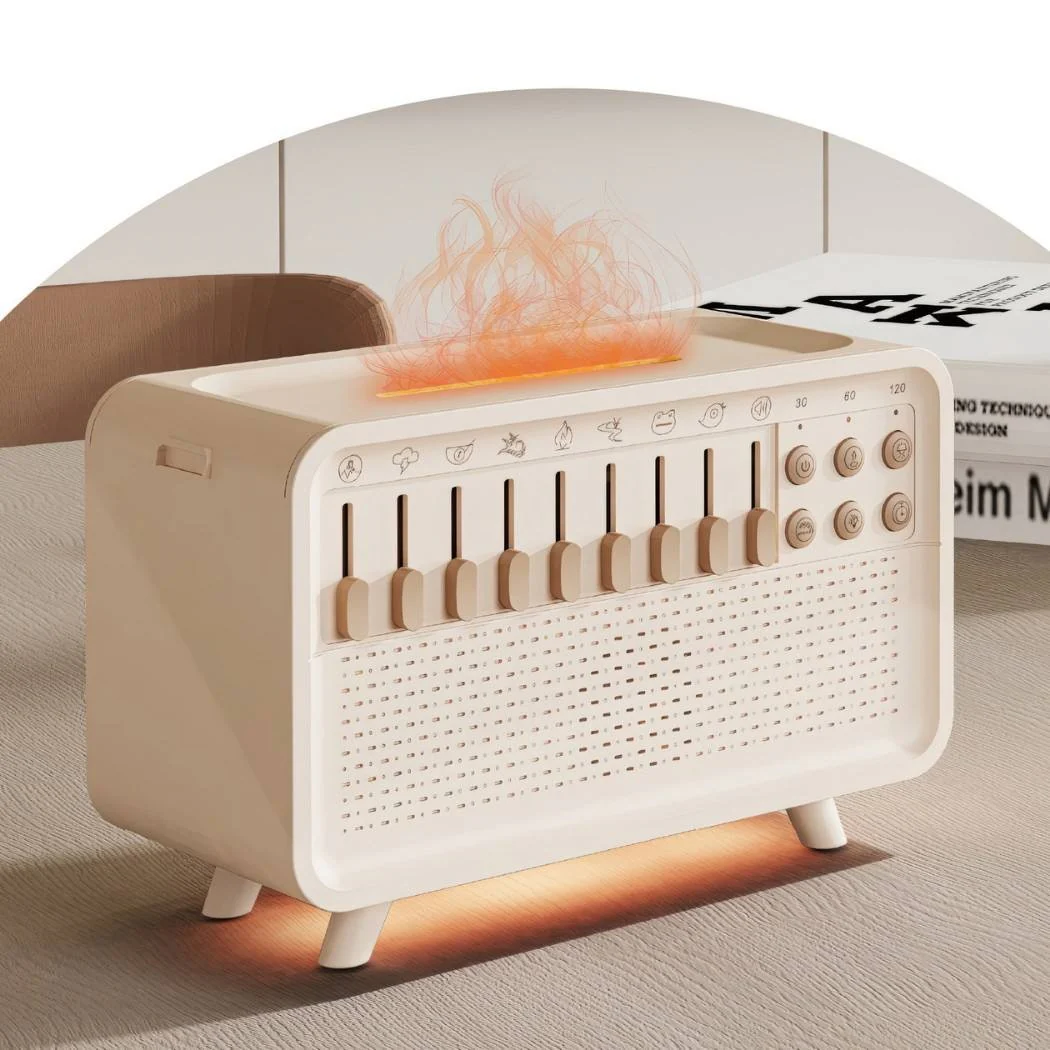 10W Bluetooth Portable White Noise Machine & Flame Aroma Diffuser – 8 Nature Sounds, Smart Home Sleep Aid - Image 4