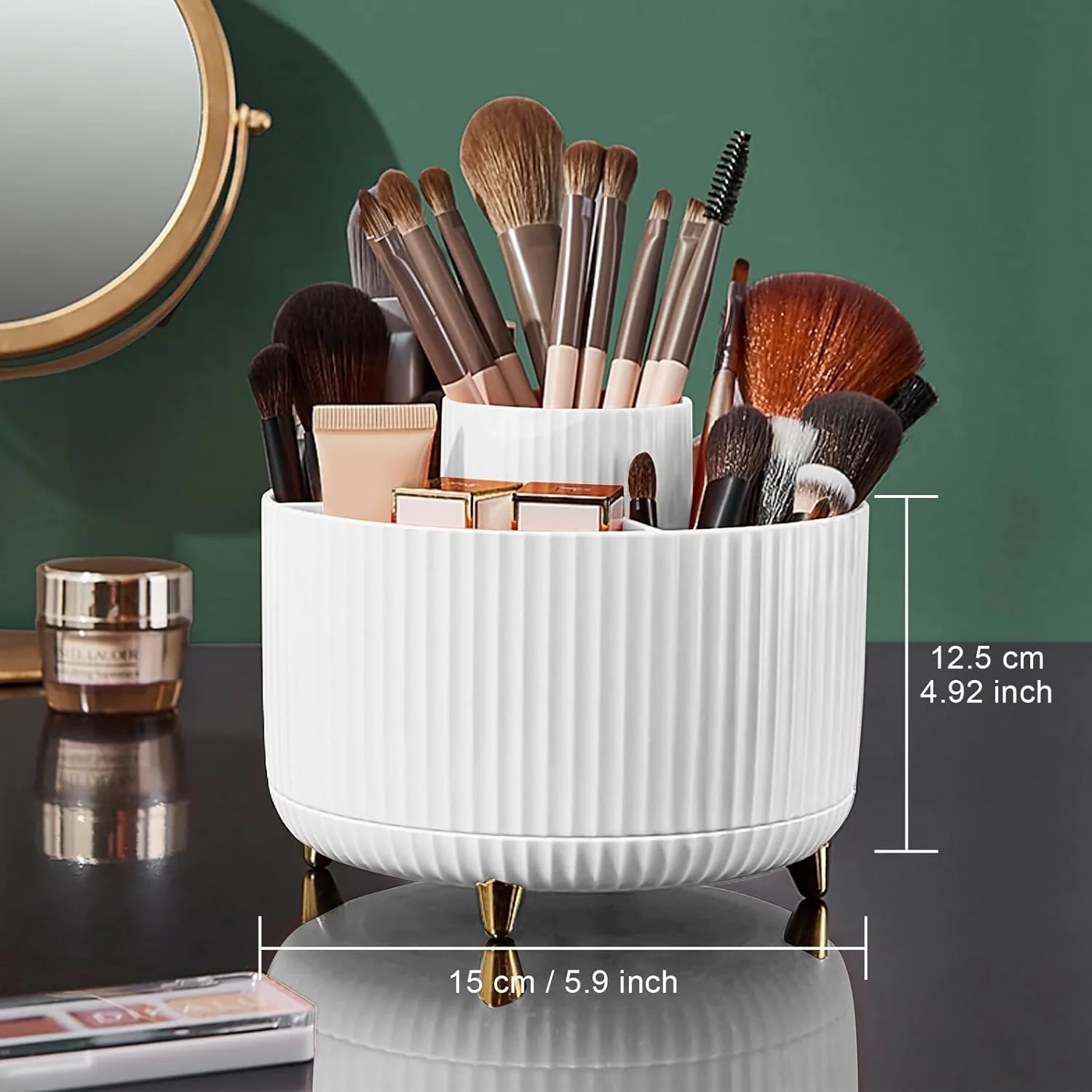 360° Rotating Makeup Organizer – Desktop Storage Stand - Image 4