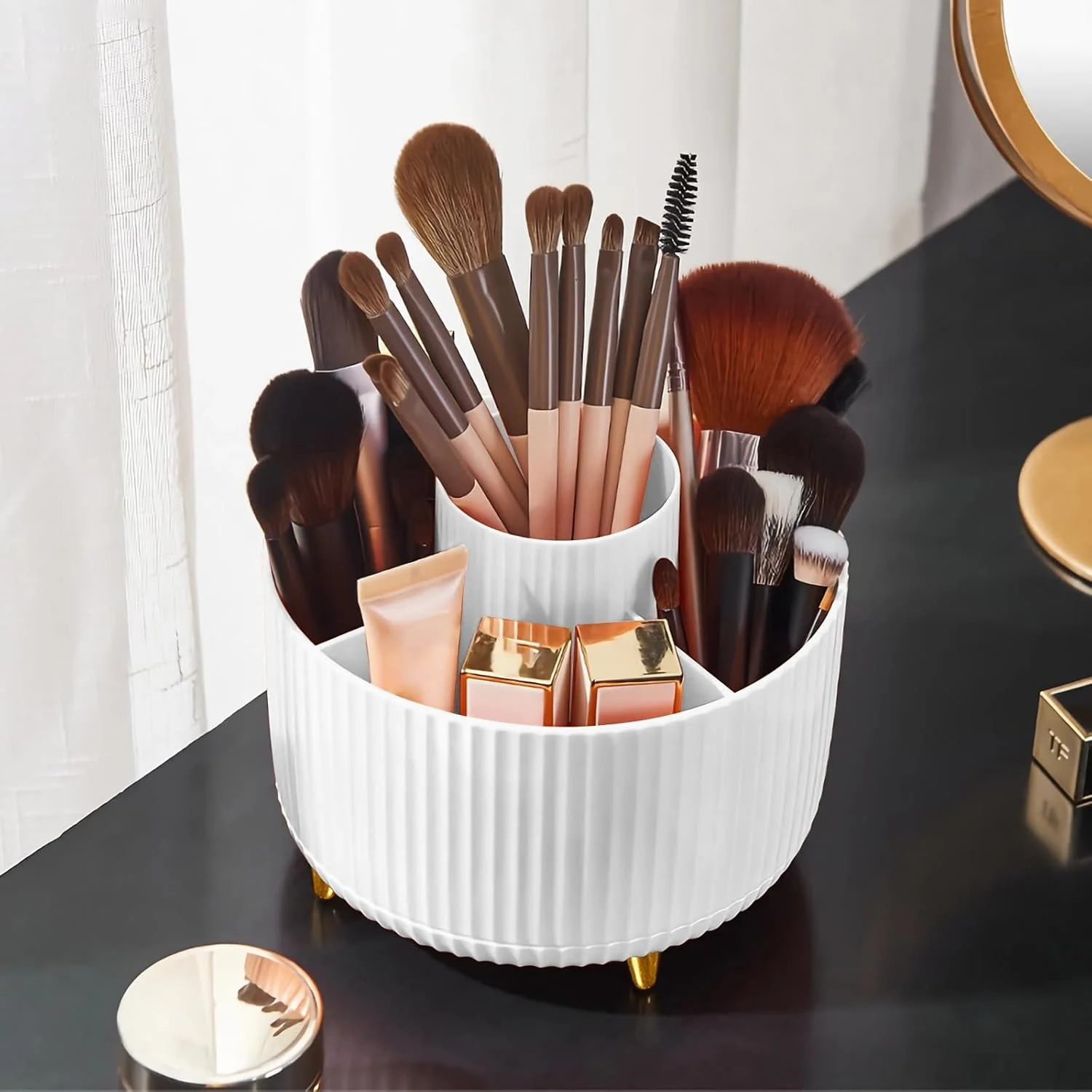 360° Rotating Makeup Organizer – Desktop Storage Stand - Image 6