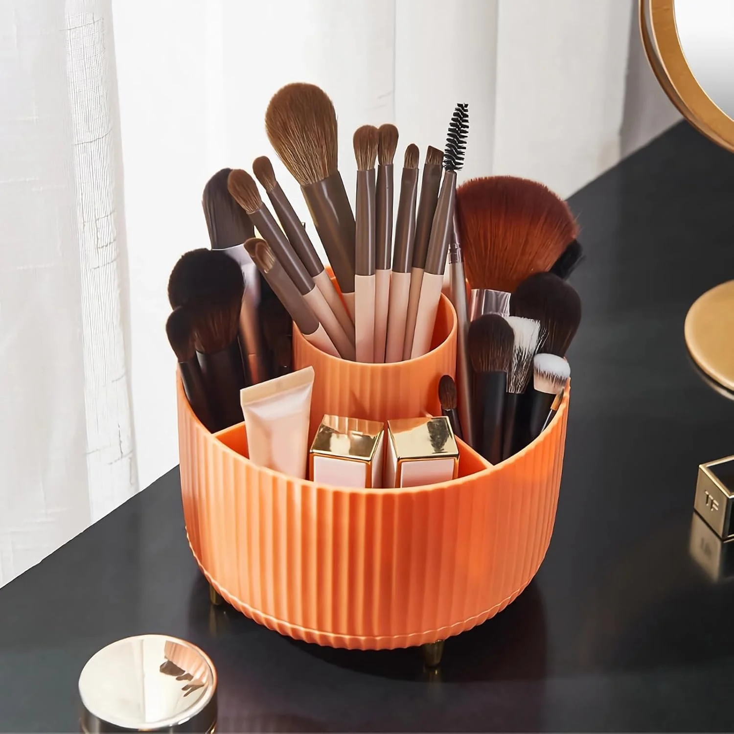 360° Rotating Makeup Organizer – Desktop Storage Stand - Image 7