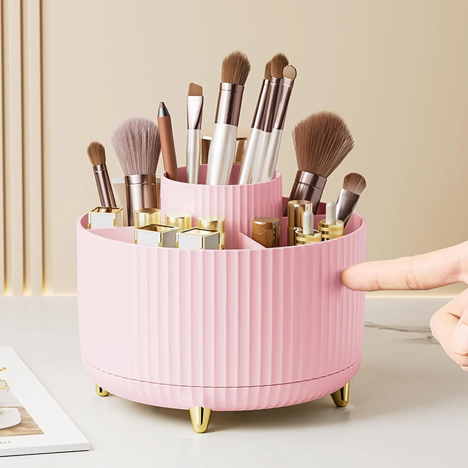 360° Rotating Makeup Organizer – Desktop Storage Stand - Image 8