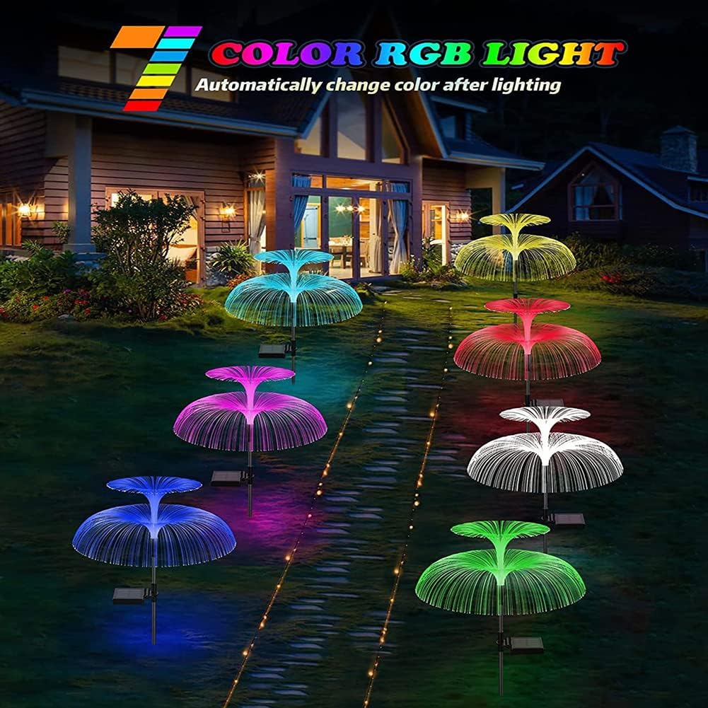 7-Color Changing Jellyfish LED Lamp – Luminous Christmas Outdoor Light - Image 4
