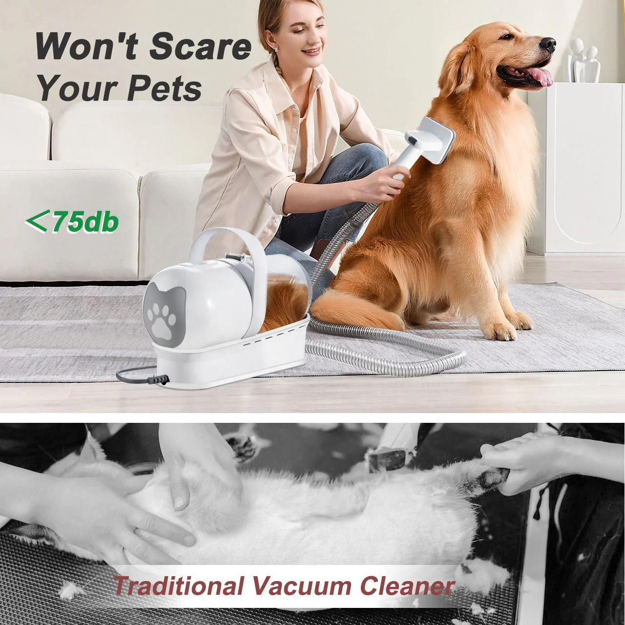 7-in-1 Pet Grooming Vacuum – Dog/Cat De-shedding Brush, Comb & Hair Remover with Suction - Image 3
