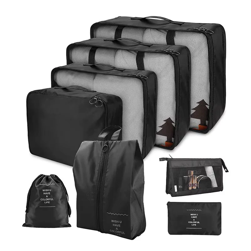 8-Piece Fashion Travel Storage & Packing Cubes Set – Portable Luggage Organizers with Zippers - Image 3