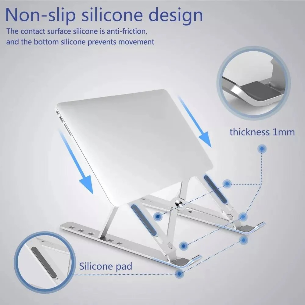 Adjustable Aluminum Laptop Stand – Portable Ergonomic Riser - Image 3