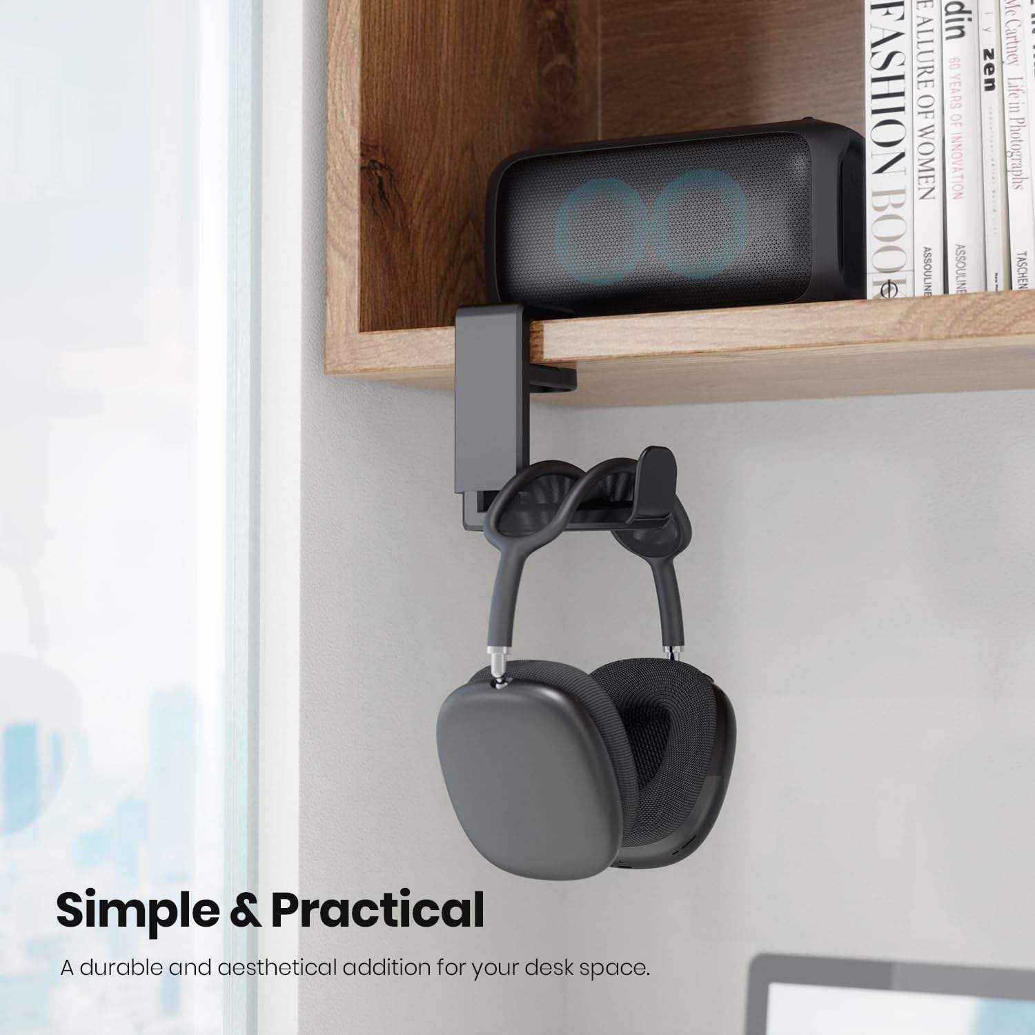 Adjustable Clamp-On Rotating Headphone Stand – 10–42mm Desk Mount - Image 2