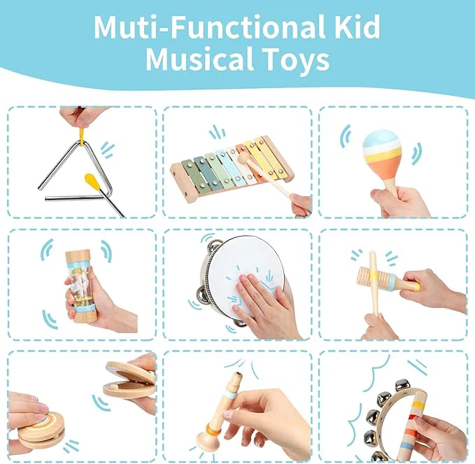 Baby Musical Instruments Set – Wooden Montessori Toys - Image 4
