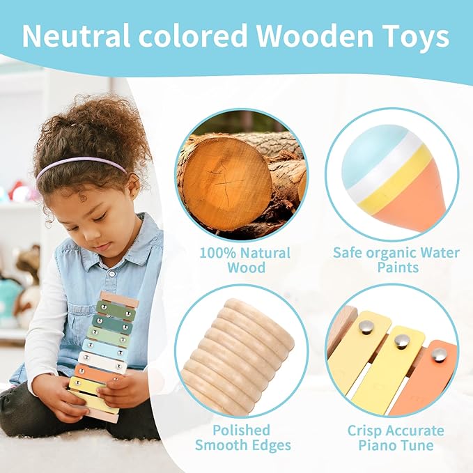 Baby Musical Instruments Set – Wooden Montessori Toys - Image 5