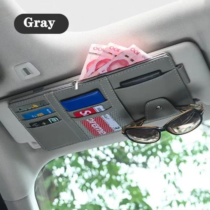 Car Sun Visor Organizer – Multi-Pocket Storage for Sunglasses, Cards, and Phone - Image 5
