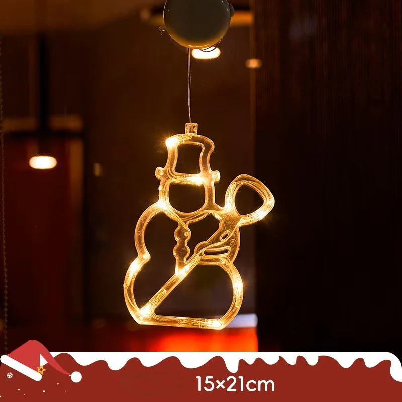 Christmas LED Light Snowflake & Santa Hanging Sucker Lamp – Window/Wall Holiday Decoration - Image 8