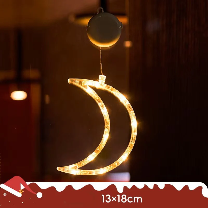 Christmas LED Light Snowflake & Santa Hanging Sucker Lamp – Window/Wall Holiday Decoration - Image 9