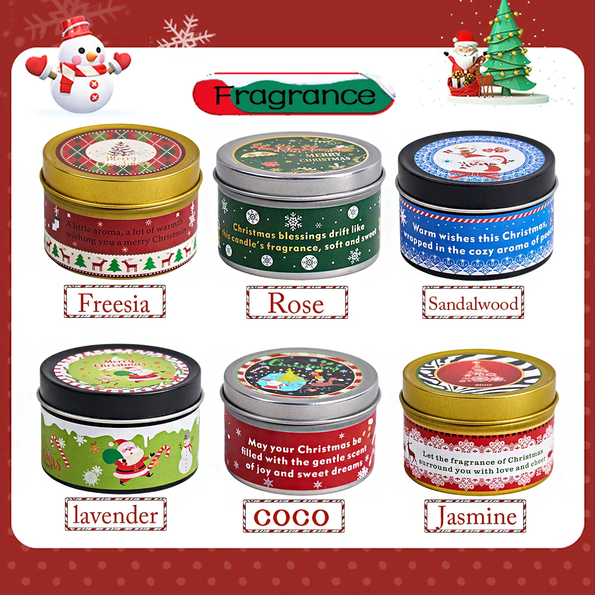 Christmas Scented Candle Gift Set – 6 Pack Holiday Aromatherapy - Image 3