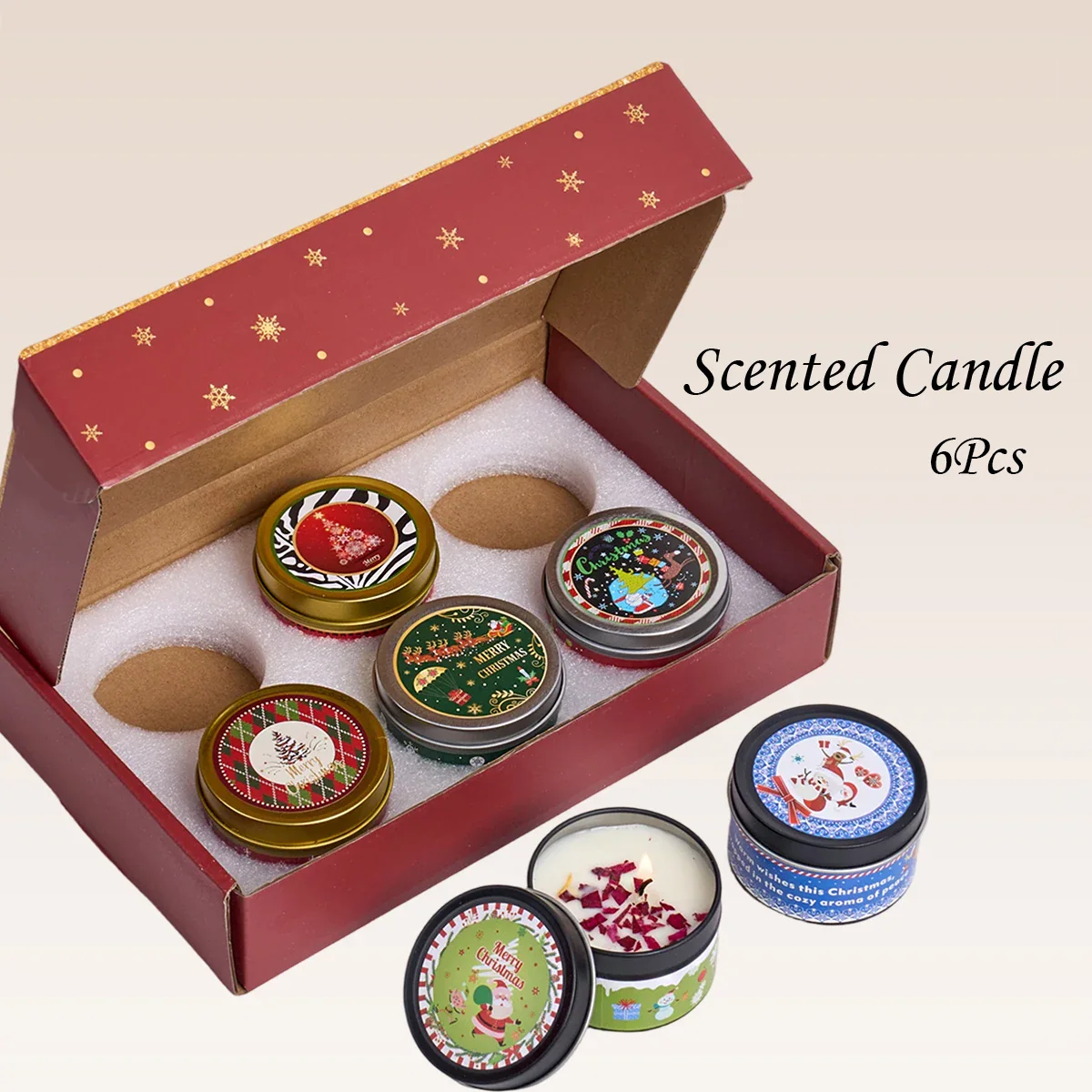 Christmas Scented Candle Gift Set – 6 Pack Holiday Aromatherapy - Image 6