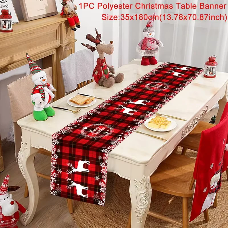Christmas Table Runner – Festive Polyester Dining Table Decoration - Image 3