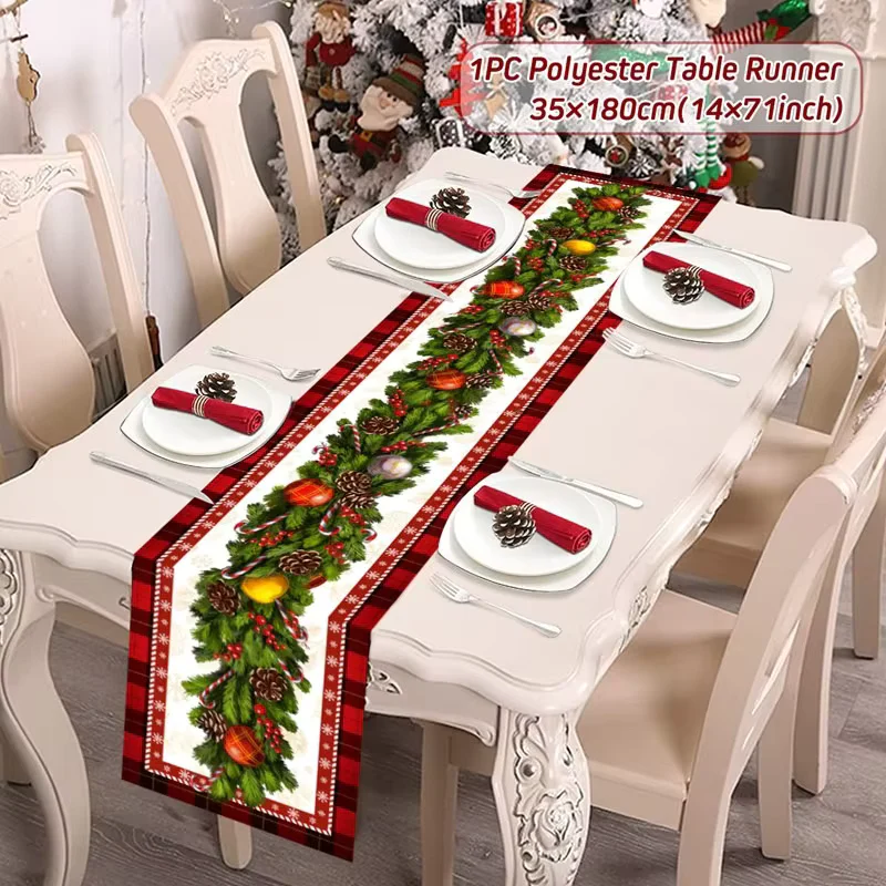Christmas Table Runner – Festive Polyester Dining Table Decoration - Image 4