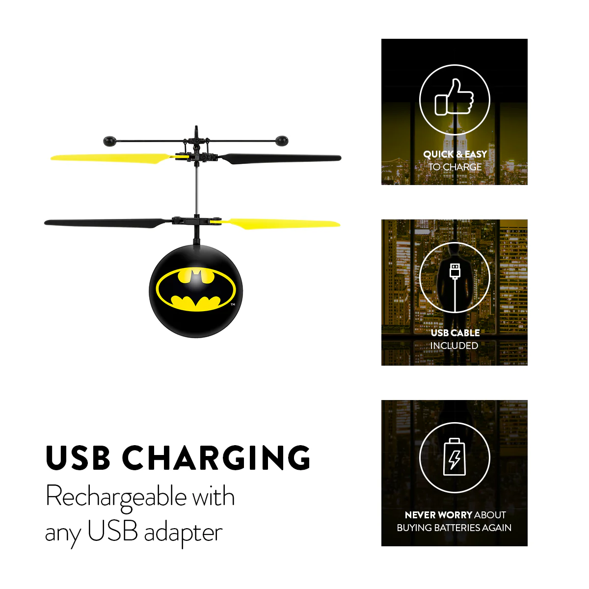 DC Justice League Batman IR UFO Ball Helicopter - Image 7