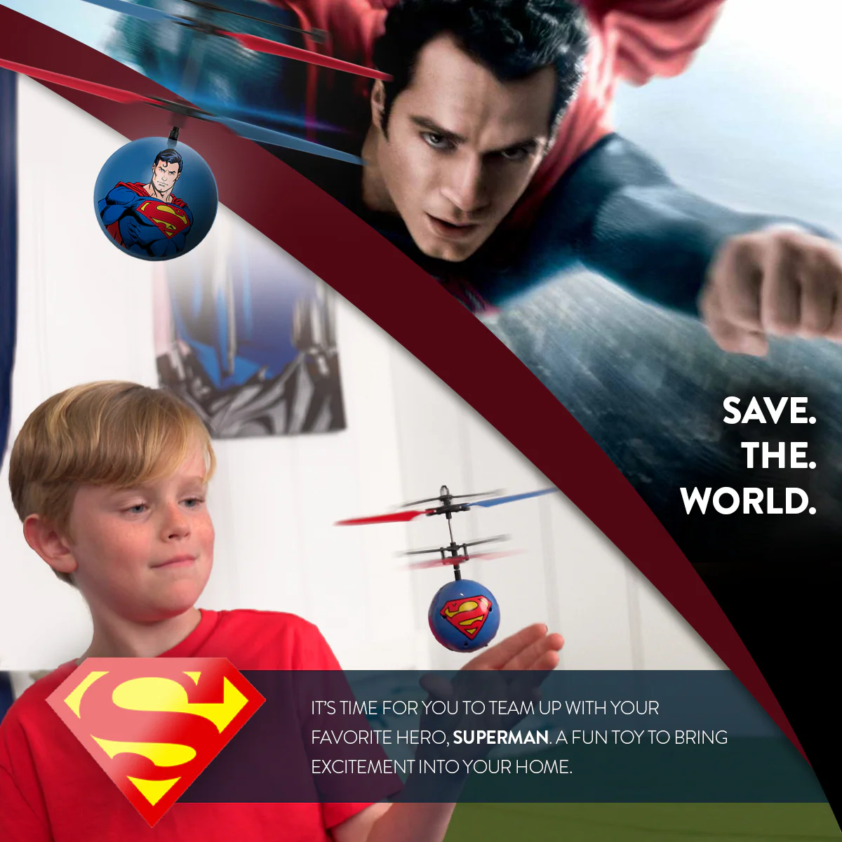DC Justice League Superman IR UFO Ball Helicopter - Image 2