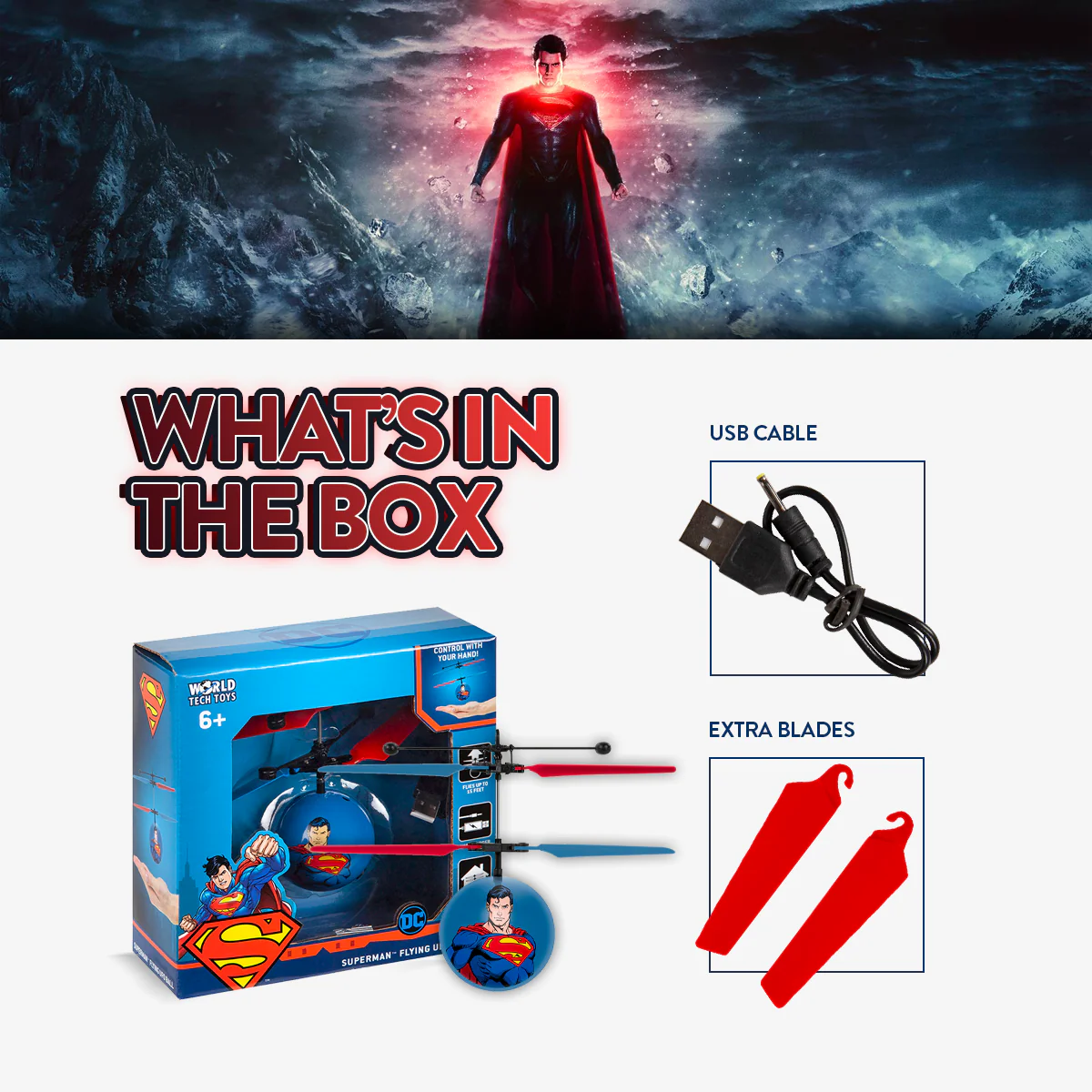 DC Justice League Superman IR UFO Ball Helicopter - Image 3