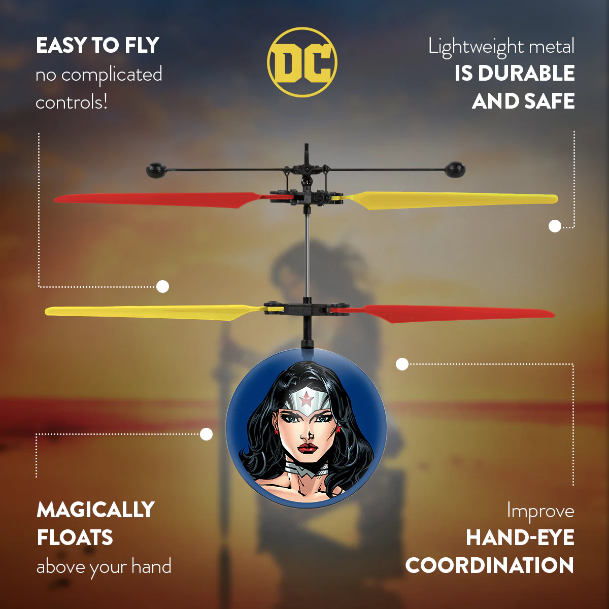 DC Justice League Wonder Woman IR UFO Ball Helicopter - Image 7