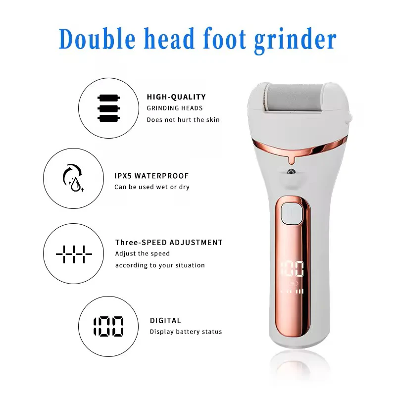 Electric Foot Callus Remover – USB Rechargeable Pedicure Grinder with 3 Grinding Heads & Strong Motor - Image 4