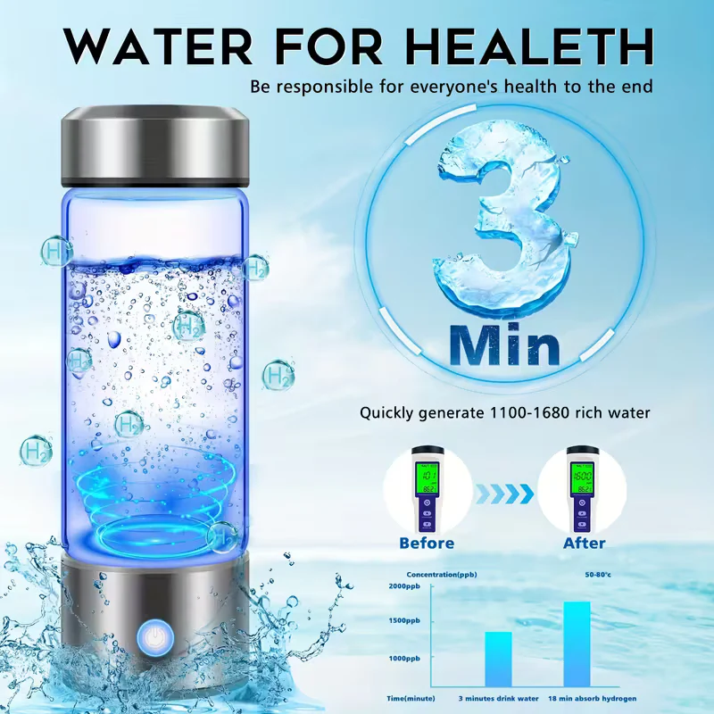 Electric Hydrogen Water Generator Bottle – Portable Ionized Water Maker - Image 8