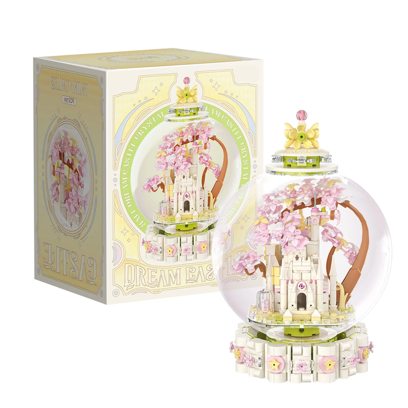 Enchanted Crystal Castle Building Set – Fantasy Rotating DIY Display Globe - Image 2