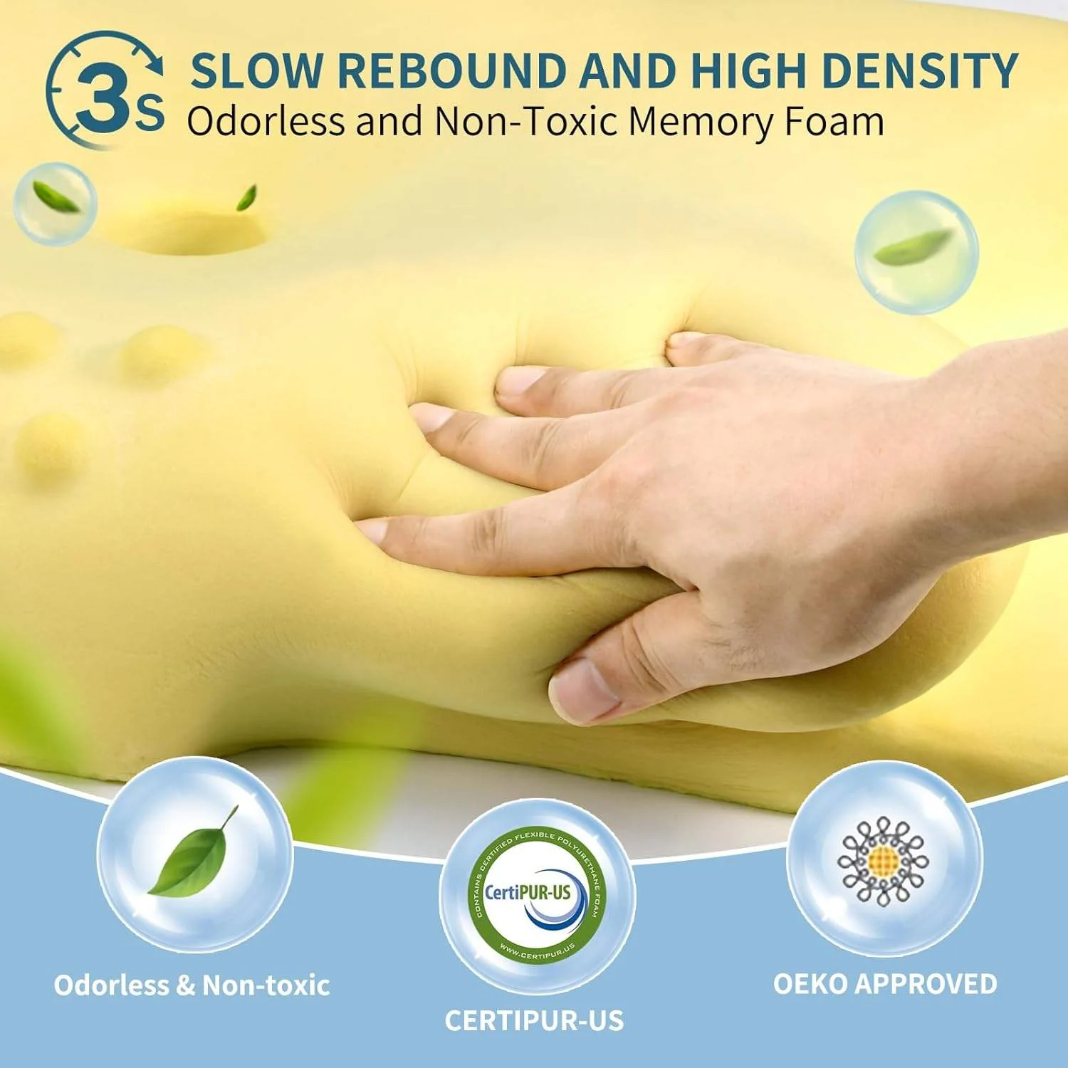 Ergonomic Memory Foam Cooling Pillow – Contour Support for Neck and Shoulders - Image 3