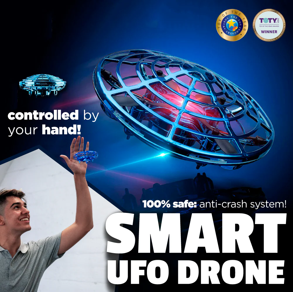 Intelli Sense Motion Sensing UFO Helicopter – Hand-Controlled Hover Helicopter with LED Lights & USB Charger - Image 2