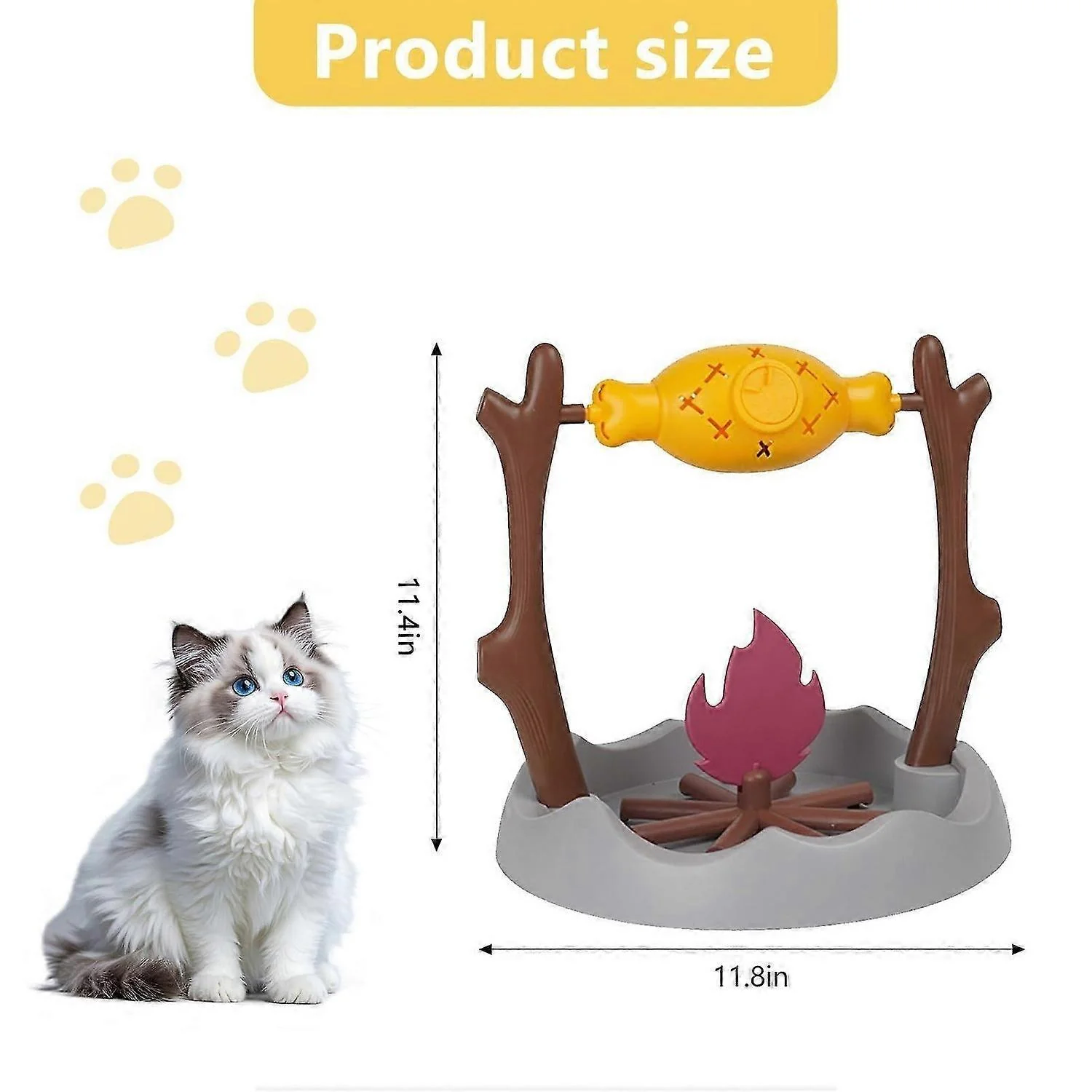 Interactive Cat Snack Puzzle Toy – Spinning Slow Feeder with Grilled Fish Design - Image 5