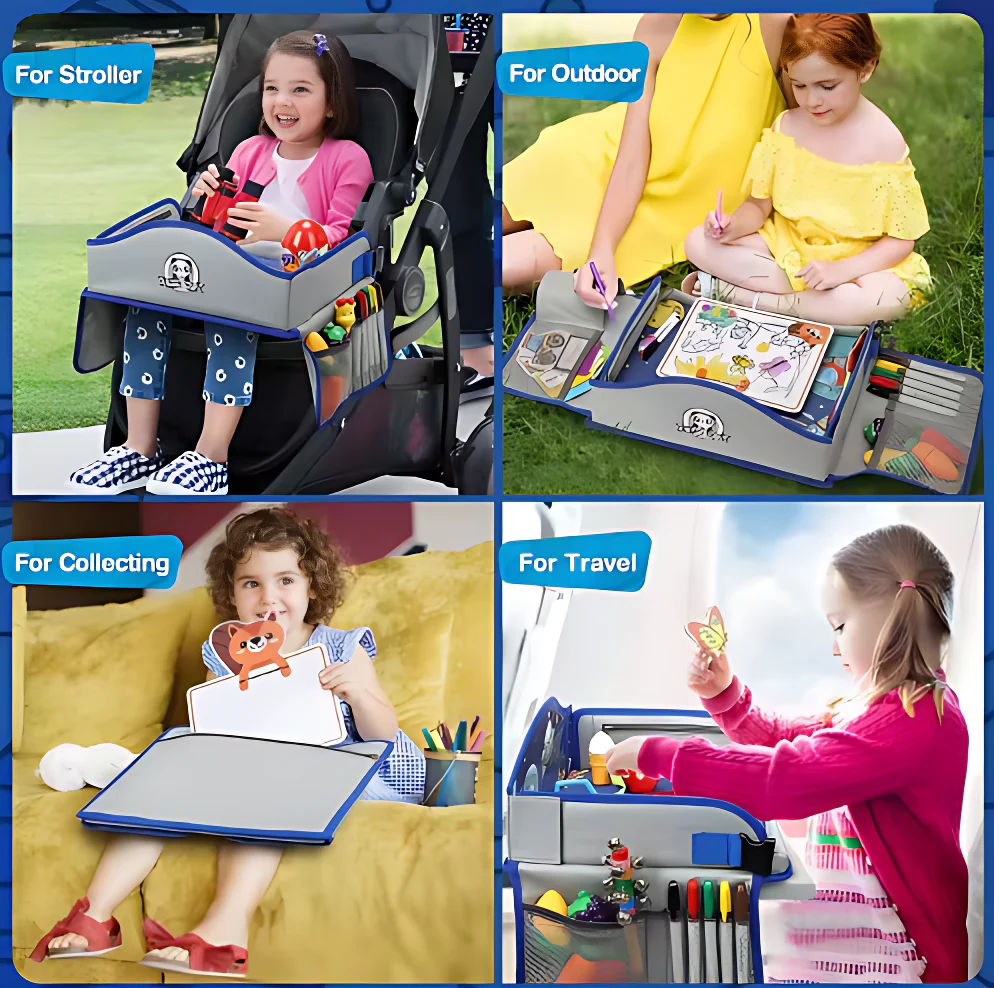 Kids Travel Tray for Car – Toddler Lap Desk & Organizer for Road Trips, Airplane & Car Seat - Image 5