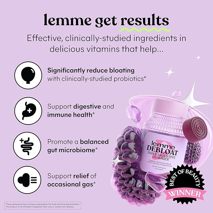 Lemme Debloat Daily Digestive Gummies ā Blackberry - Image 4