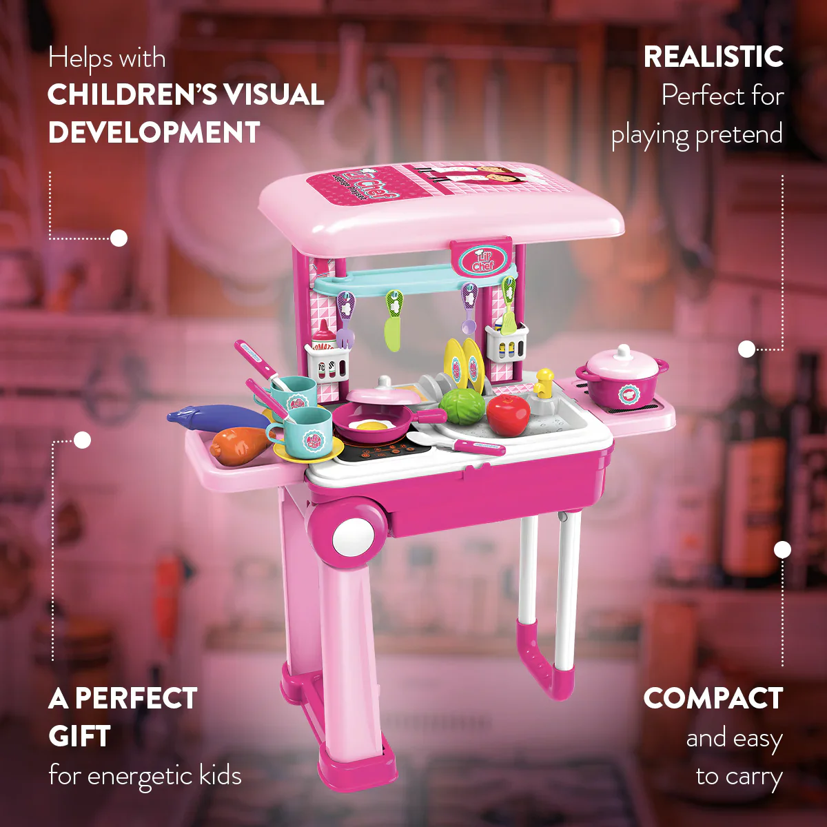 Lil’ Chef Suitcase Playset – 37 Piece Kids Cooking & Kitchen Role-Play Kit - Image 6
