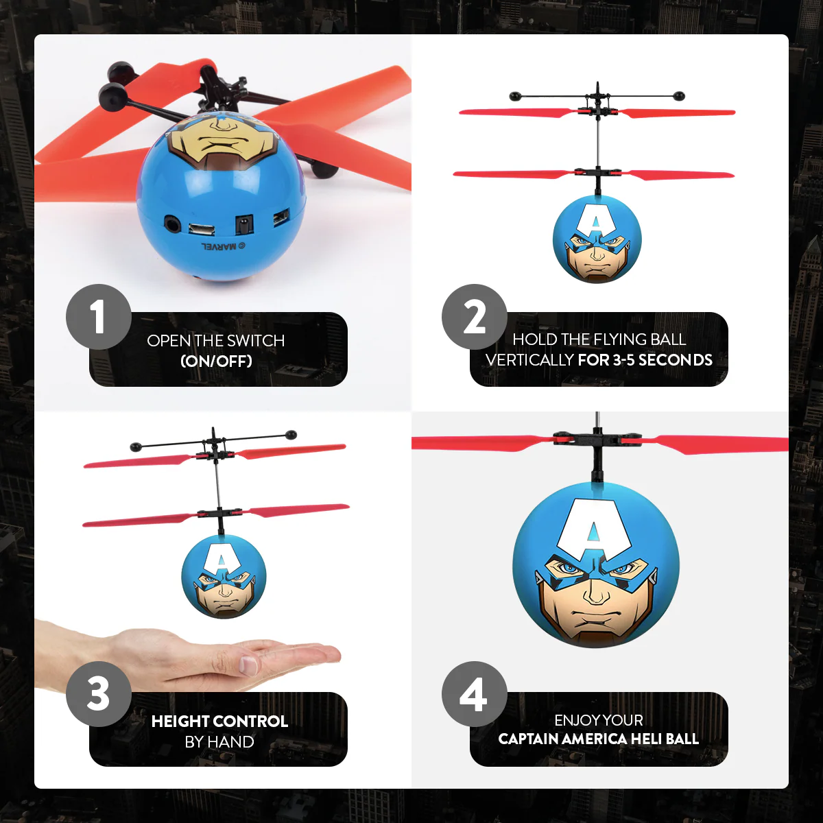Marvel Avengers Captain America IR UFO Ball Helicopter - Image 4