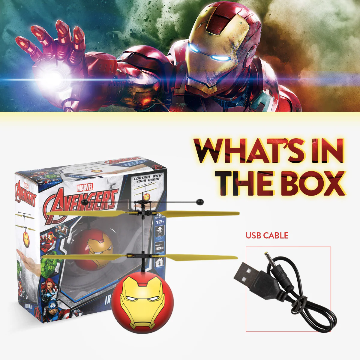 Marvel Avengers Iron Man IR UFO Ball Helicopter - Image 4