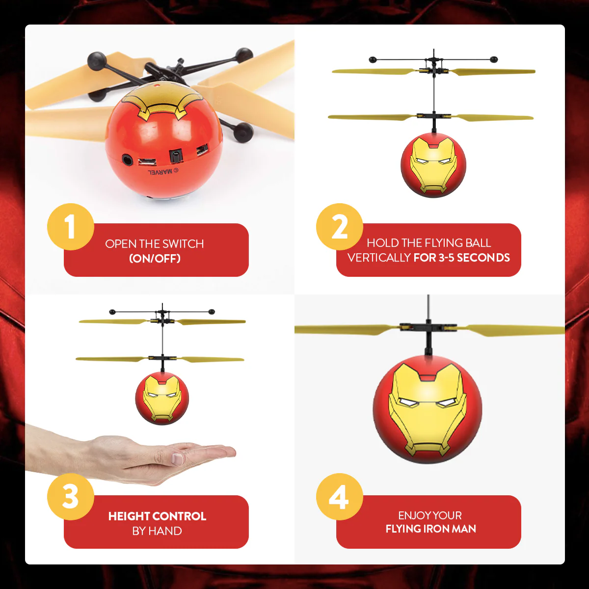 Marvel Avengers Iron Man IR UFO Ball Helicopter - Image 5