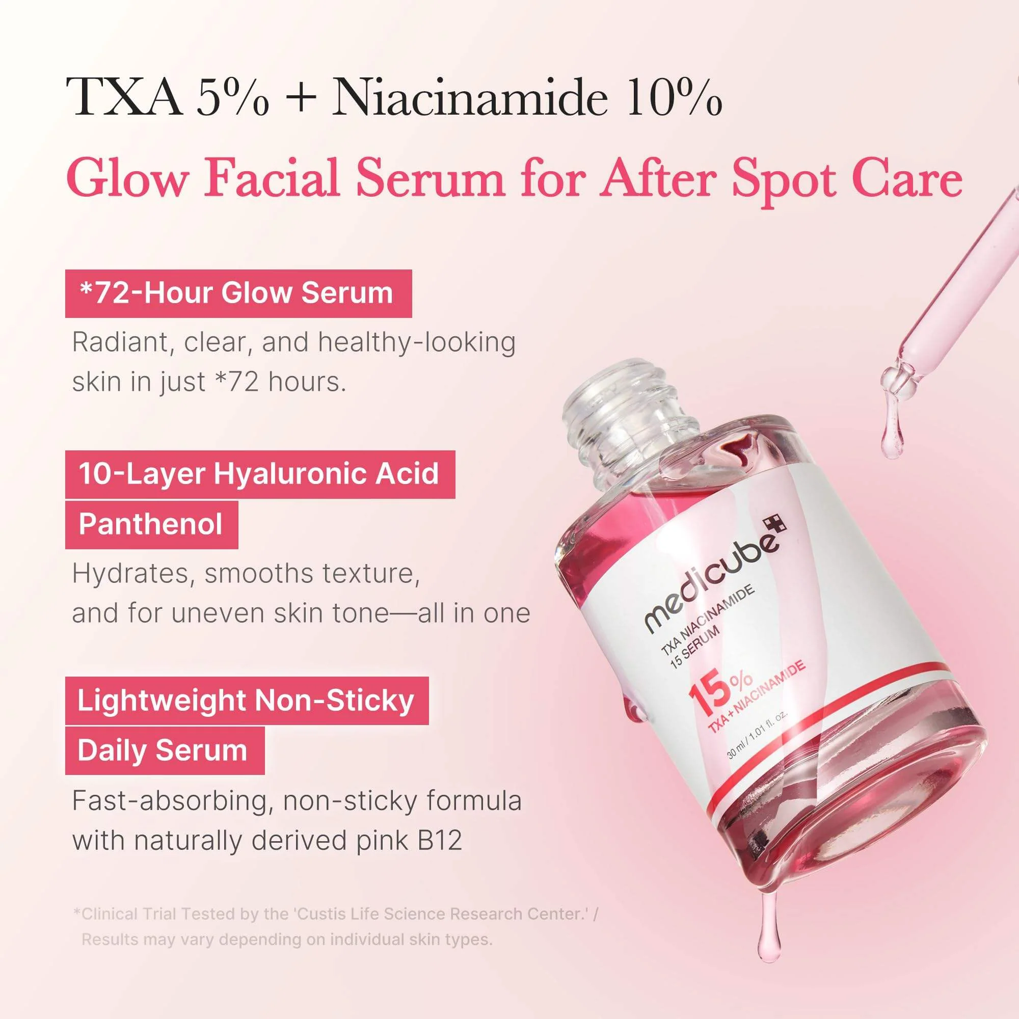 Medicube TXA + Niacinamide 15% Glow Facial Serum Ampoule – Korean Brightening & Revitalizing Skincare, Made in Korea (30ml) - Image 4