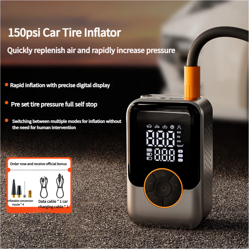 Mini Portable Wireless Electric Tire Inflator with LED Display - Image 3