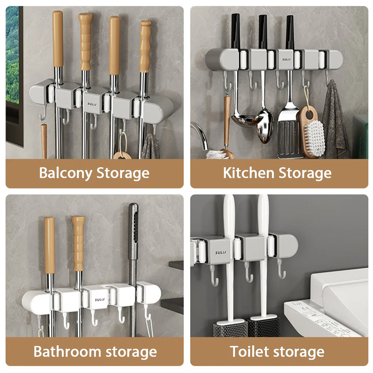 Mop Holder with Hook - Image 3