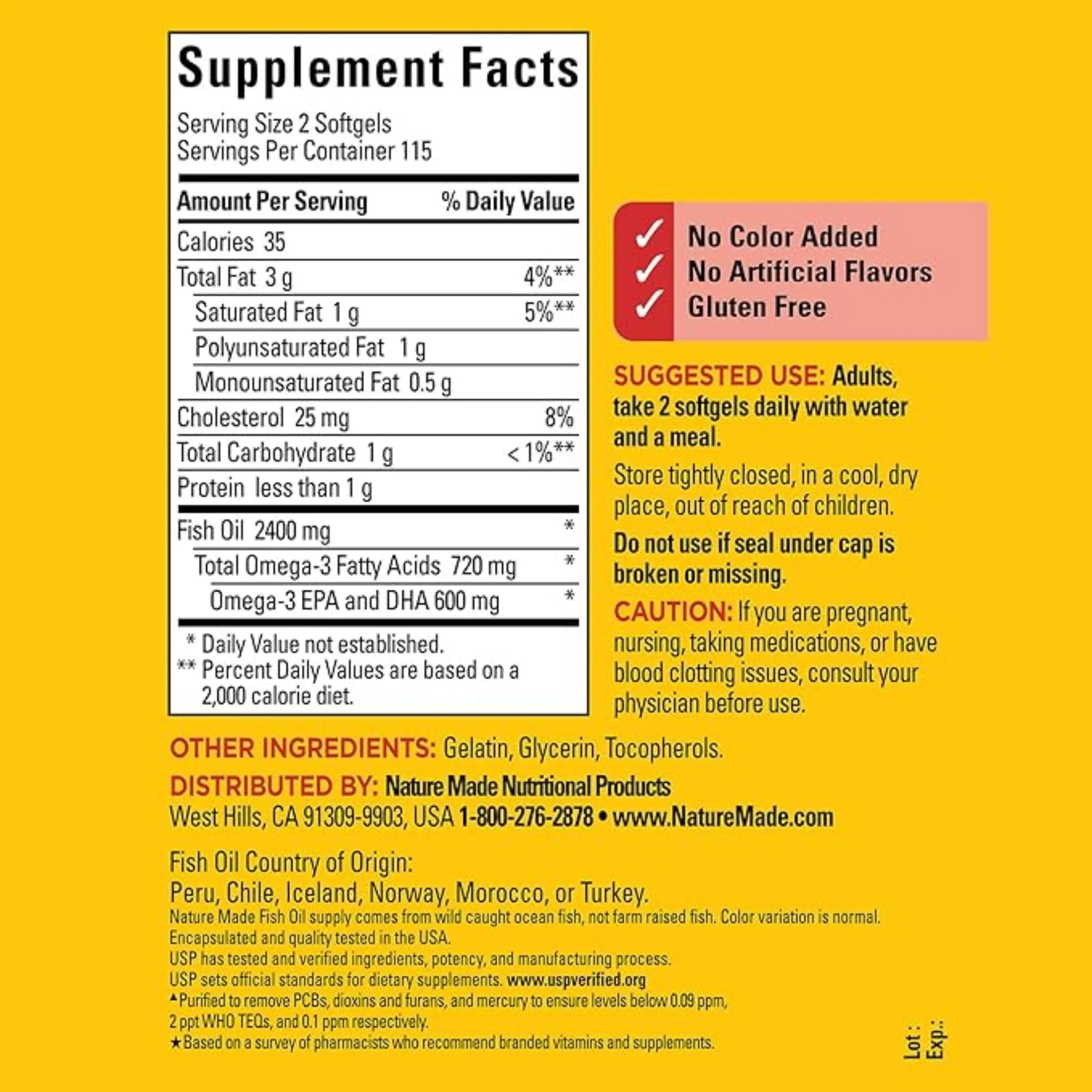 Nature Made Fish Oil 1200mg - 220 Softgels - Image 4