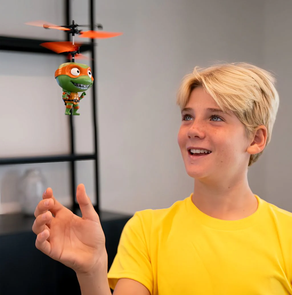 Nickelodeon TMNT 3.5" Big Head Motion Sensing UFO Helicopter Series - Image 8