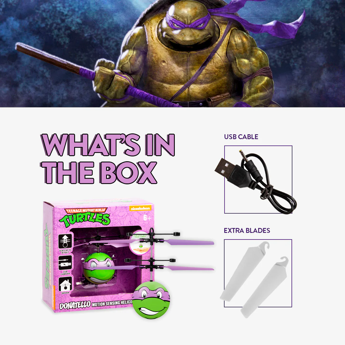 Nickelodeon TMNT Donatello IR UFO Ball Helicopter - Image 2