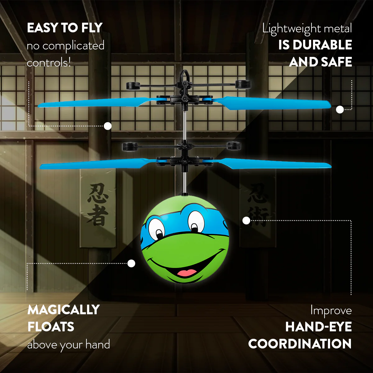 Nickelodeon TMNT Leonardo IR UFO Ball Helicopter - Image 5