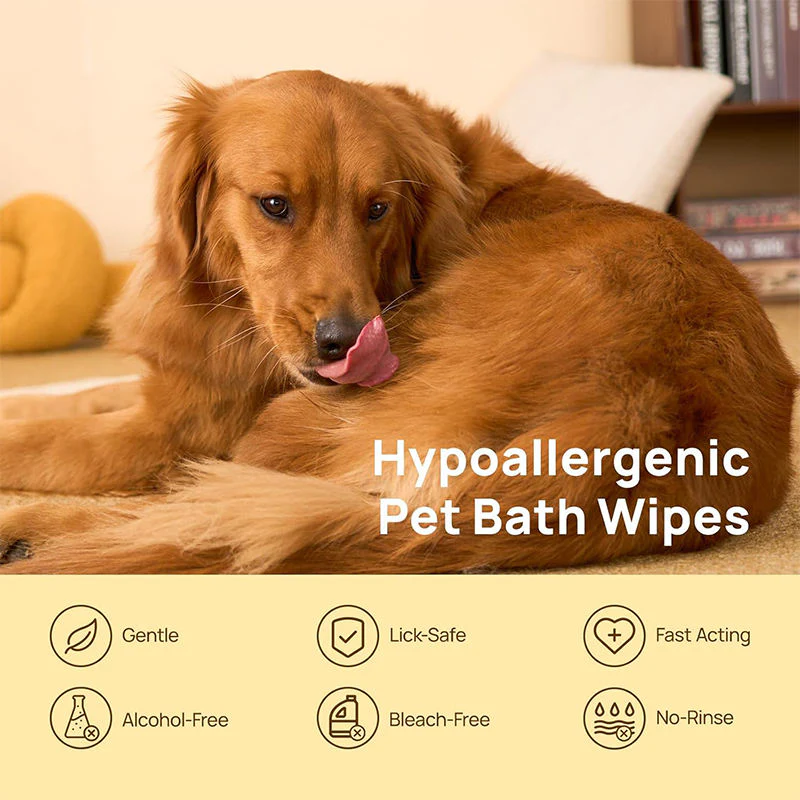 No-Rinse Hypoallergenic Deodorizing Pet Bathing Gloves – Waterless Cleaning for Dogs & Cats - Image 3