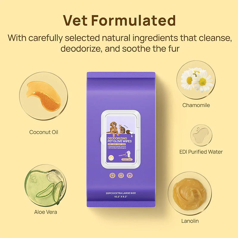 No-Rinse Hypoallergenic Deodorizing Pet Bathing Gloves – Waterless Cleaning for Dogs & Cats - Image 4