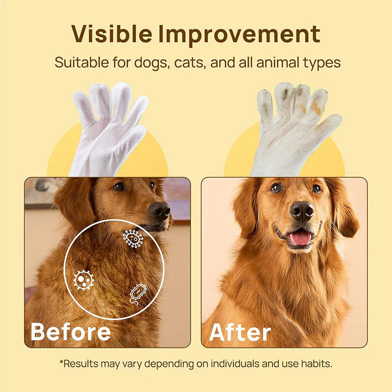 No-Rinse Hypoallergenic Deodorizing Pet Bathing Gloves – Waterless Cleaning for Dogs & Cats - Image 5