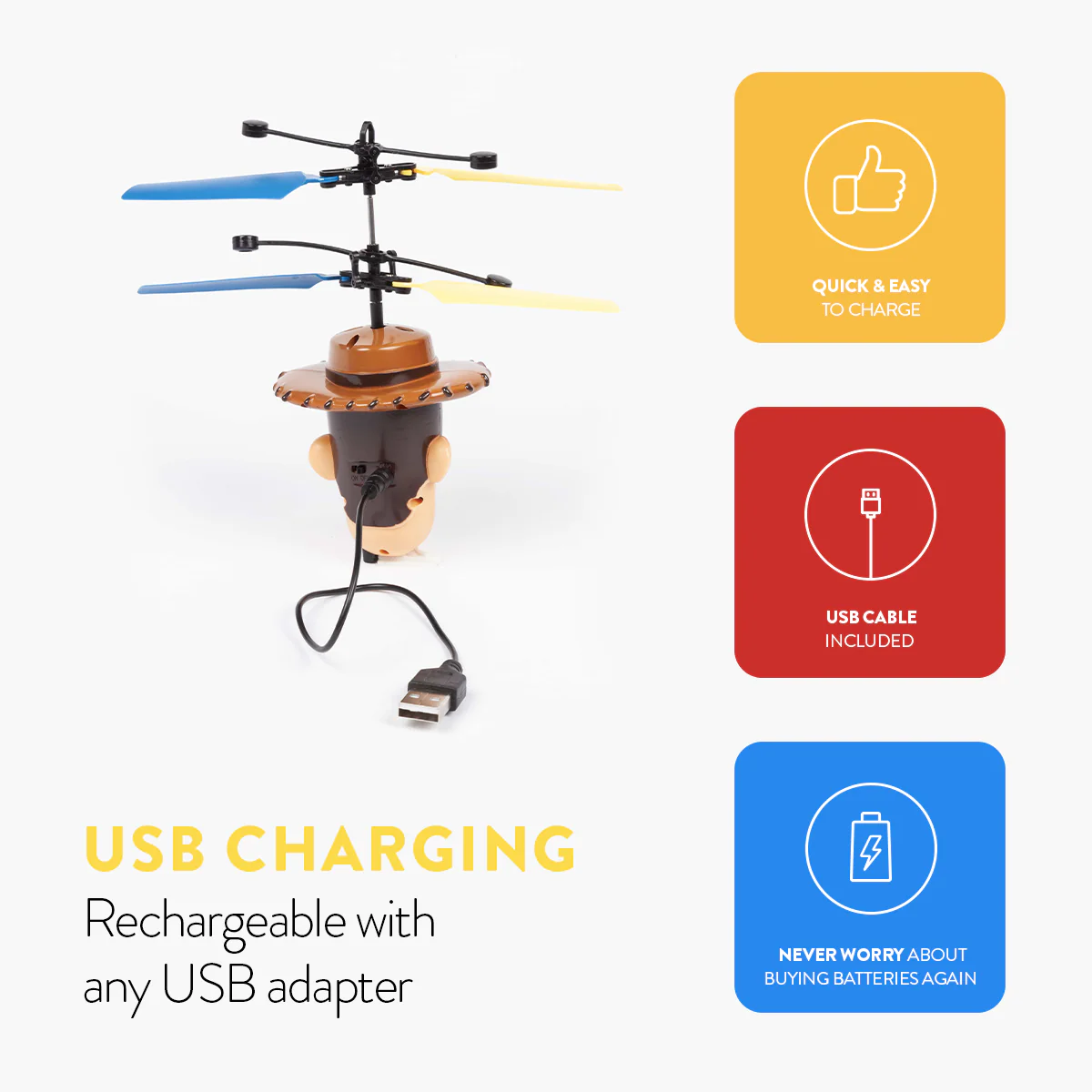 Pixar Toy Story Emoji Woody IR UFO Ball Helicopter - Image 6