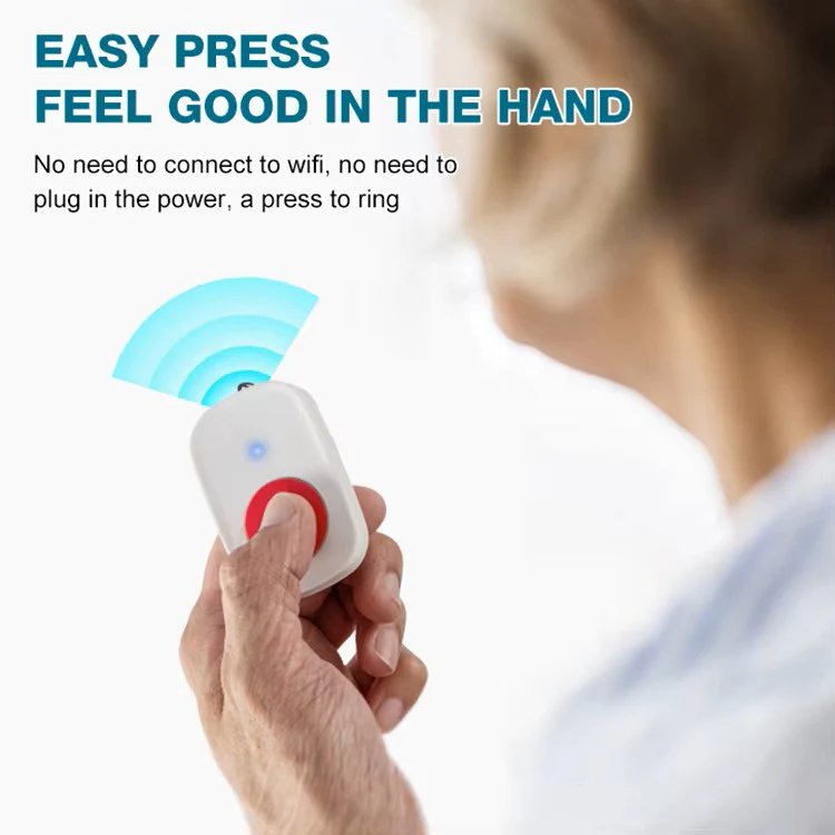 Portable Panic Wireless Alarm Button with Receiver – Nurse Call Pager System for Caregivers & Elderly - Image 2