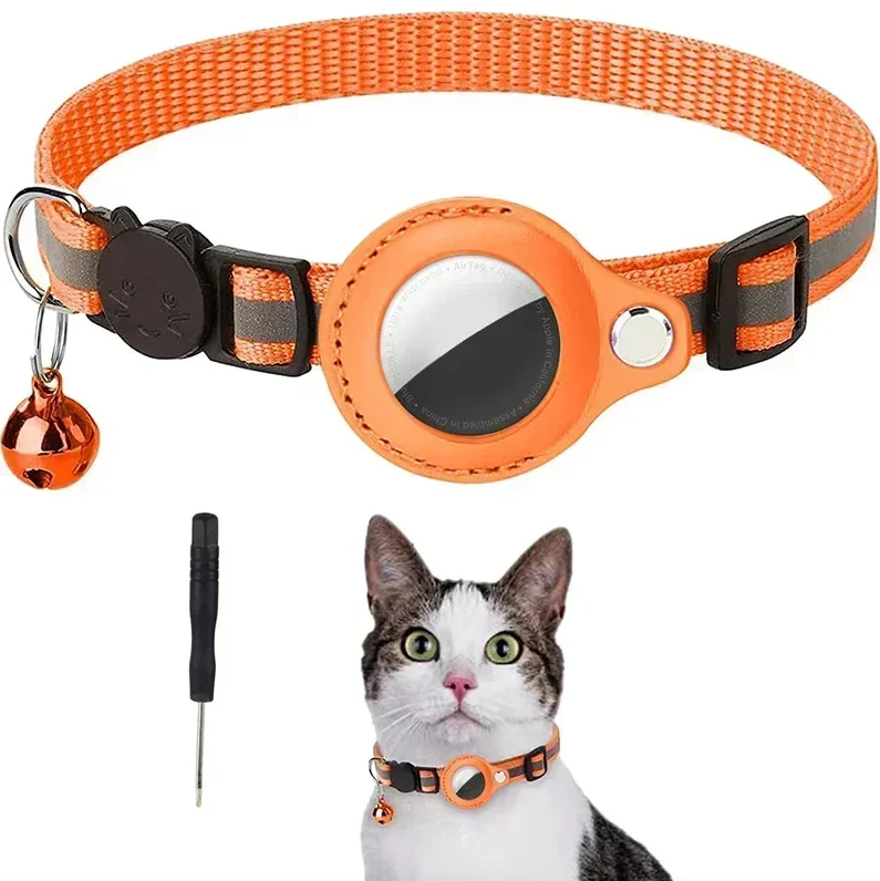 Reflective GPS Tracking Cat Collar – Adjustable Anti-Lost Collar with Bell & GPS Tracker Holder - Image 13