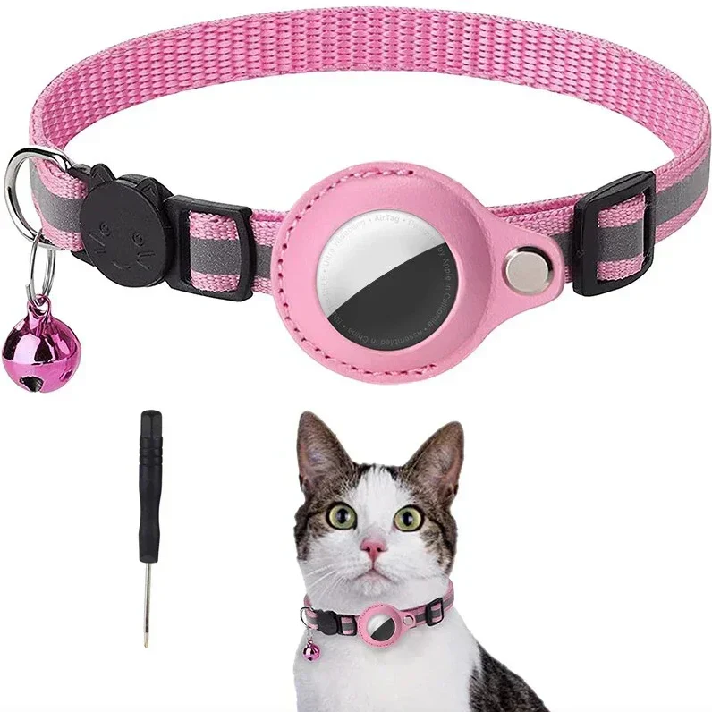 Reflective GPS Tracking Cat Collar – Adjustable Anti-Lost Collar with Bell & GPS Tracker Holder - Image 14